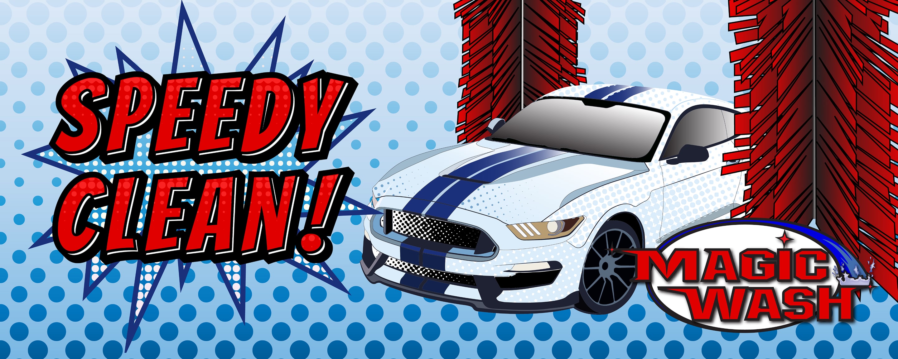 Magic Wash Comic Book Style Sign