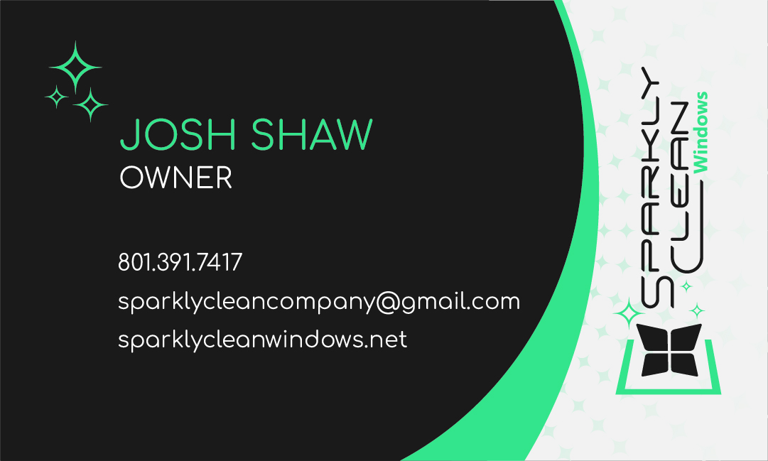Sparkly Clean Business Card Front